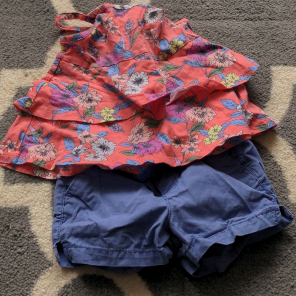Floral tank with matching shorts